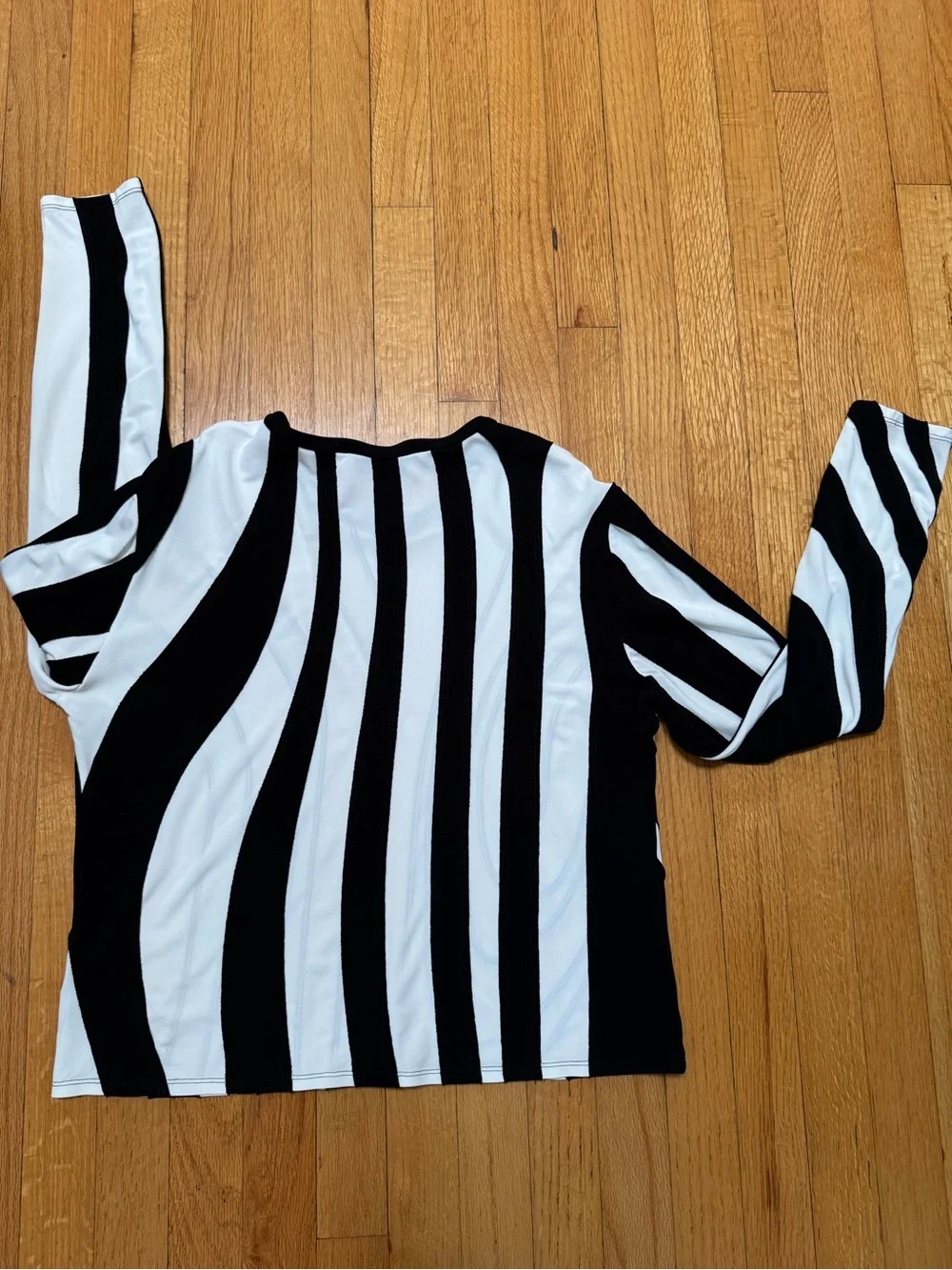 Tory Burch Black & White Graphic Zebra Print Long Sleeve Jersey Top XL